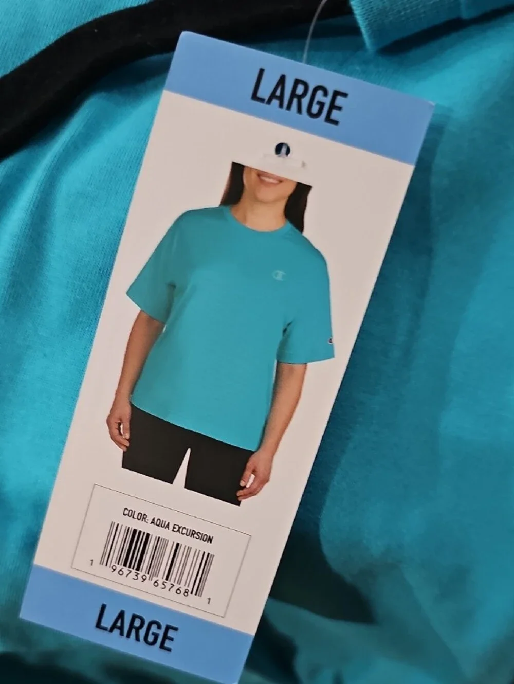 Champion Bright Turquoise Athletic Tee and Shorts Set Size Large